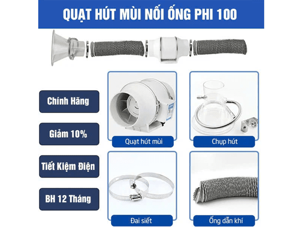 Phụ Kiện Quạt Nối Ống Phi 100