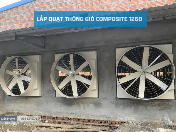 Lắp quạt Thông Gió Composite 1260x1260