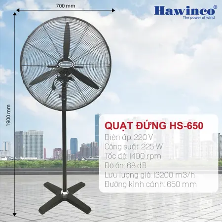 Quạt Đứng Công Nghiệp Hawin HS-650