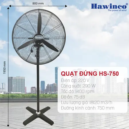 Quạt Đứng Công Nghiệp Hawin HS-750