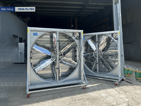 Quạt Hút Công Nghiệp 1380x1380x400 Lắp Thêm Bánh Xe