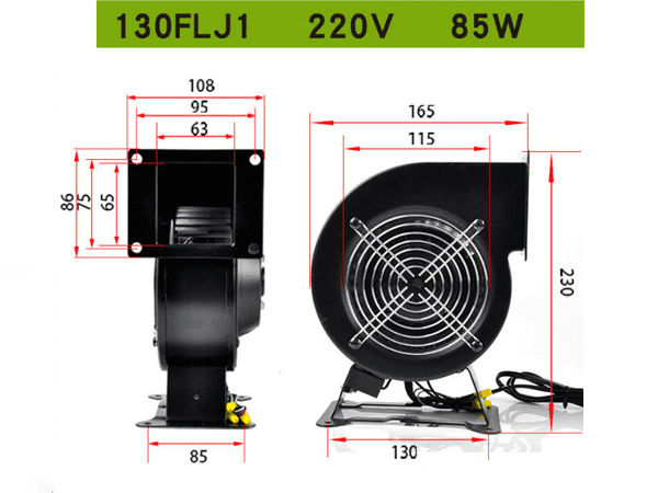 Bản Vẽ Quạt Ly Tâm Mini 85W