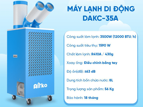 Máy Lạnh Di Động Công Nghiệp Dorosin DAKC-35A