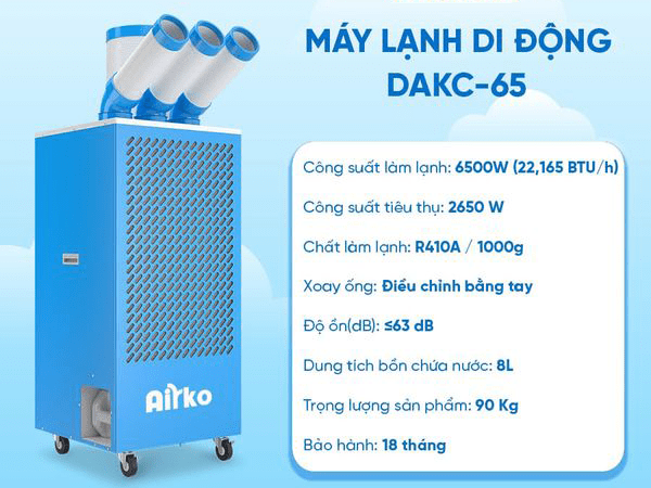 Máy Lạnh Di Động Công Nghiệp Dorosin DAKC-65