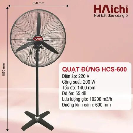 Thông Số Quạt Đứng Công Nghiệp Haichi HCS-600