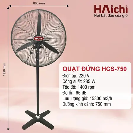 Thông Số Quạt Đứng Công Nghiệp Haichi HCS-750