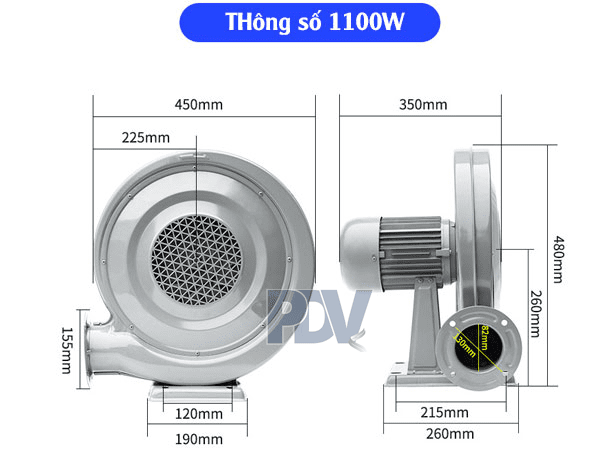 Quy Cách Quạt Thổi Sò 1100W
