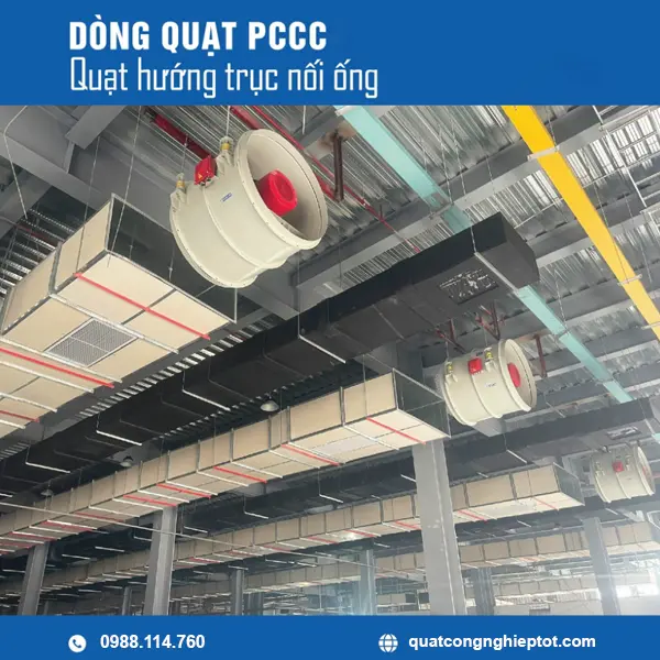 Lắp Quạt Hướng Trục Chịu Nhiệt Phòng Cháy Chữa Cháy